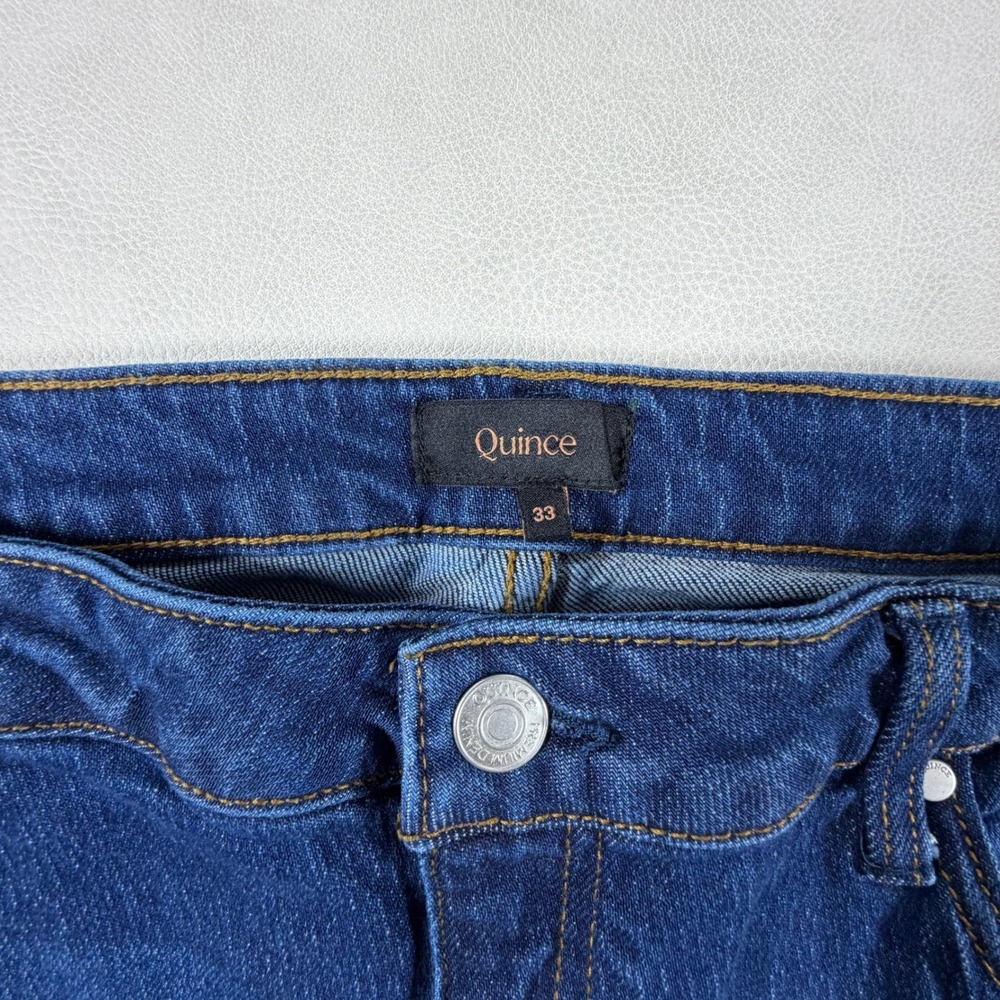 Quince Ultra-Wide Leg Jeans Dark Wash High Rise Organic Cotton Blend Size 33 - Picture 3 of 12